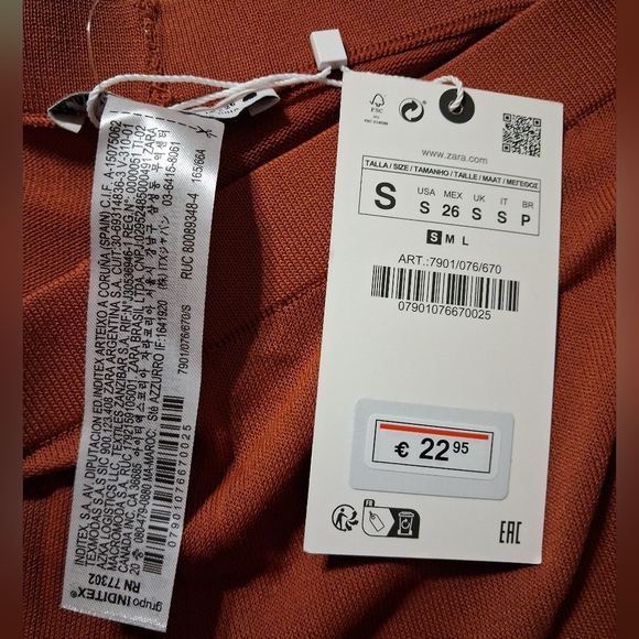 NEW! Zara Rust Stretch Sheer Swim Coverup Beach Pants S NWT! $23 - Picture 3 of 5